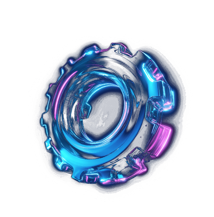 Neon cogwheel decoration