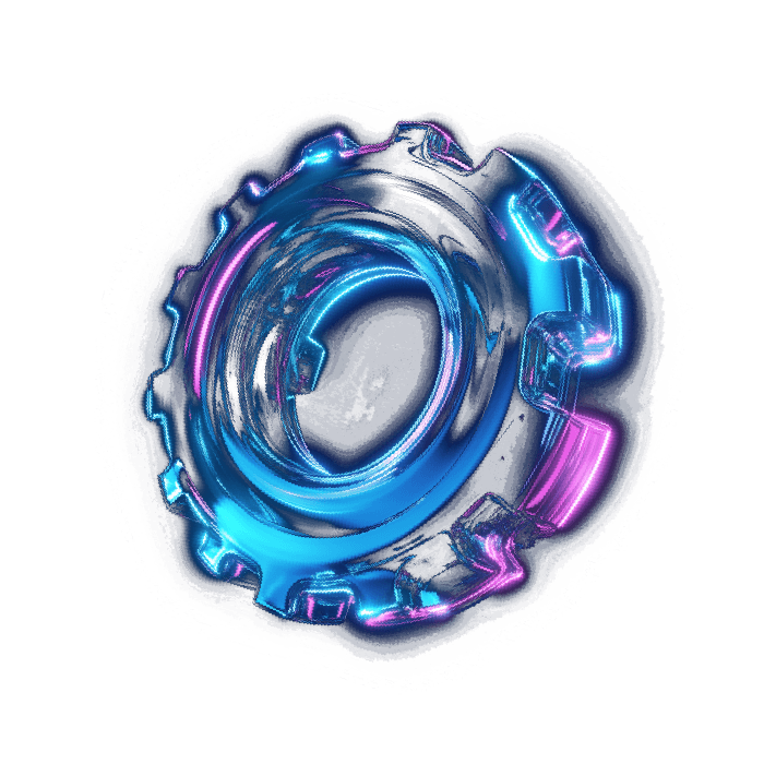 Neon cogwheel decoration